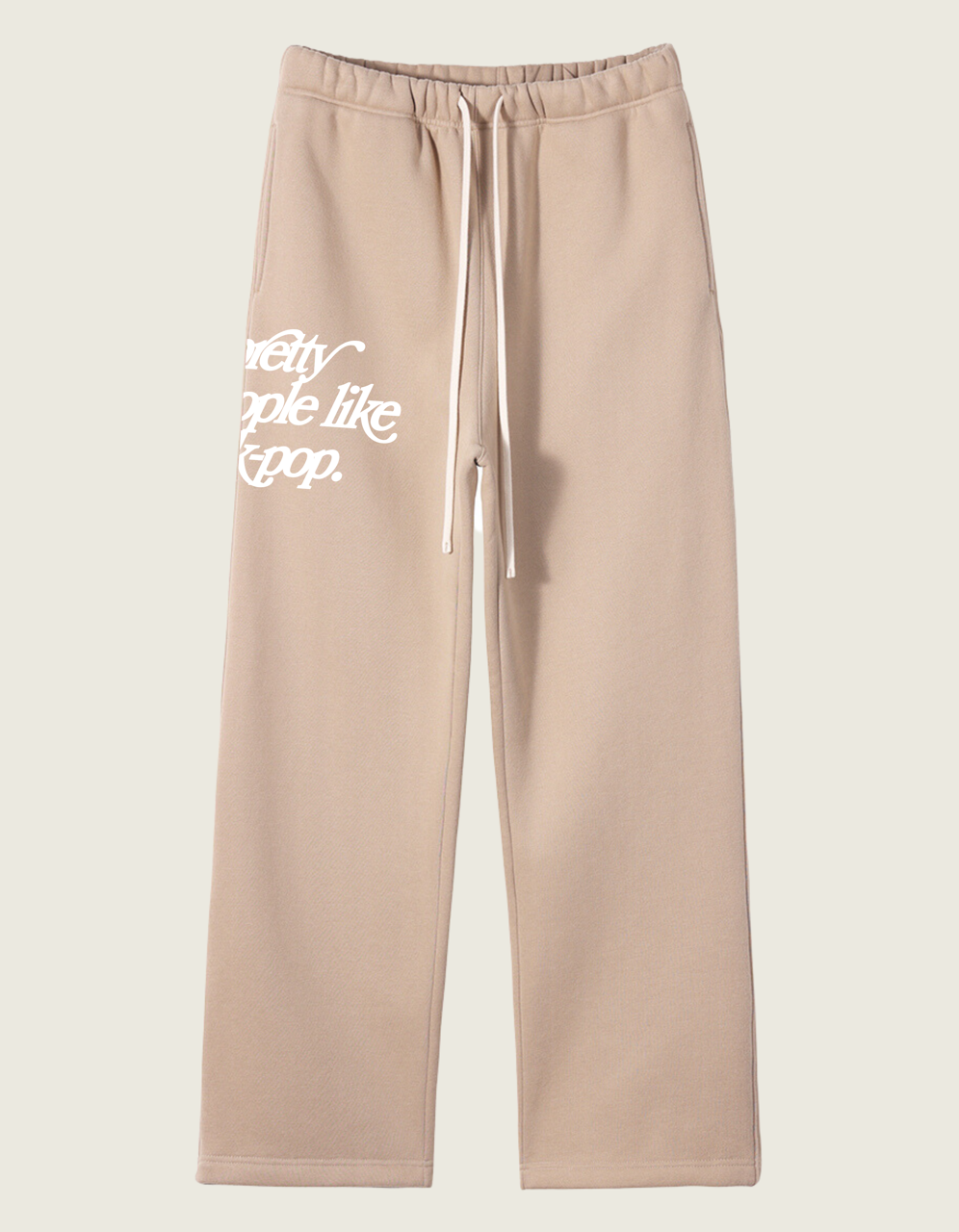 "PRETTY PEOPLE LIKE K-POP" sweatpants - oat preorder