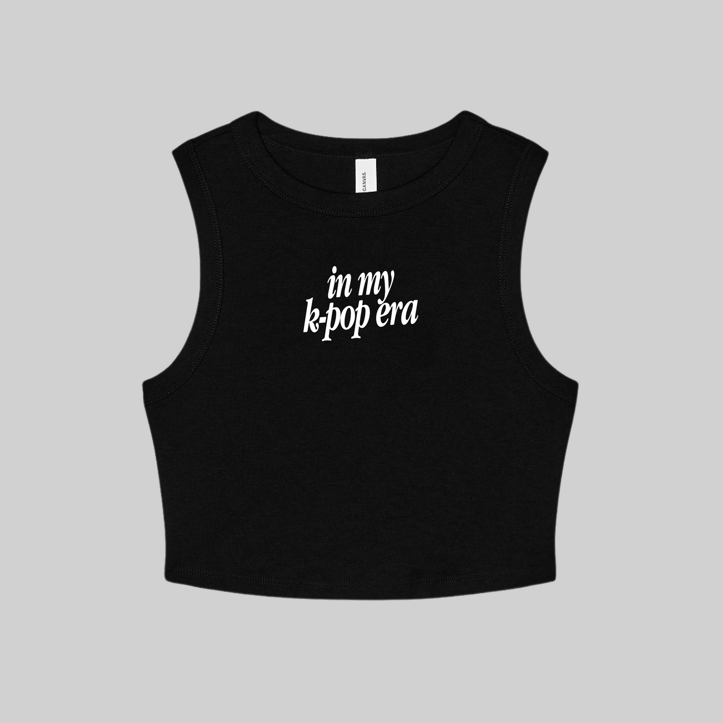 IN MY K-POP ERA CROPPED TANK - BLACK