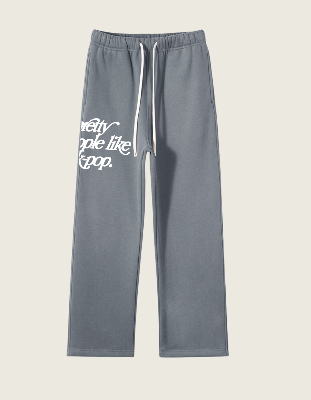 "PRETTY PEOPLE LIKE K-POP" sweatpants - slate grey preorder