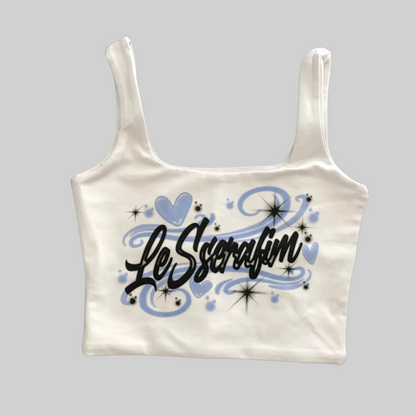 LE SSERAFIM GRAFFITI CROP TOP