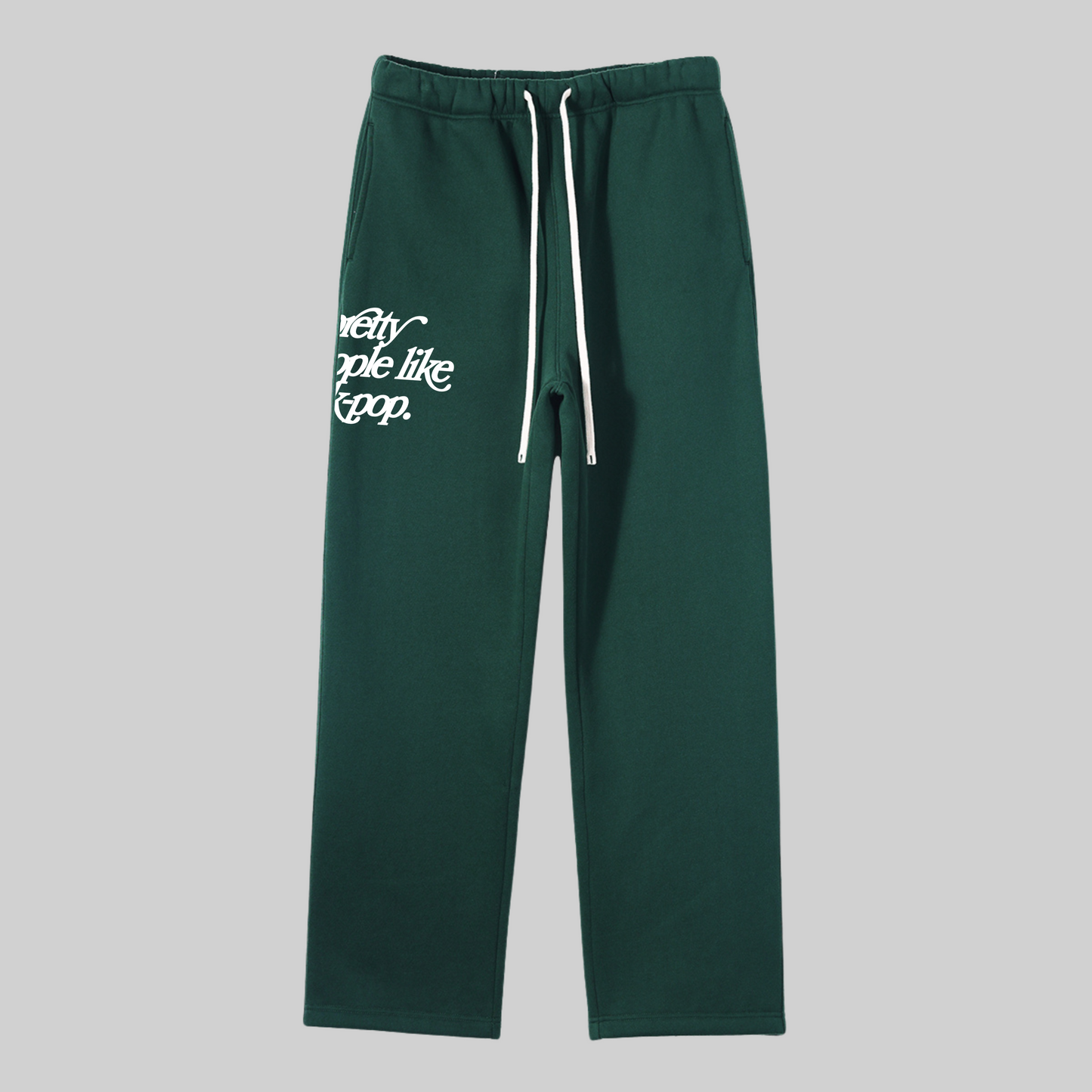 "PRETTY PEOPLE LIKE K-POP" sweatpants - forest green preorder