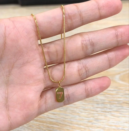 Number 7 Pendant Necklace