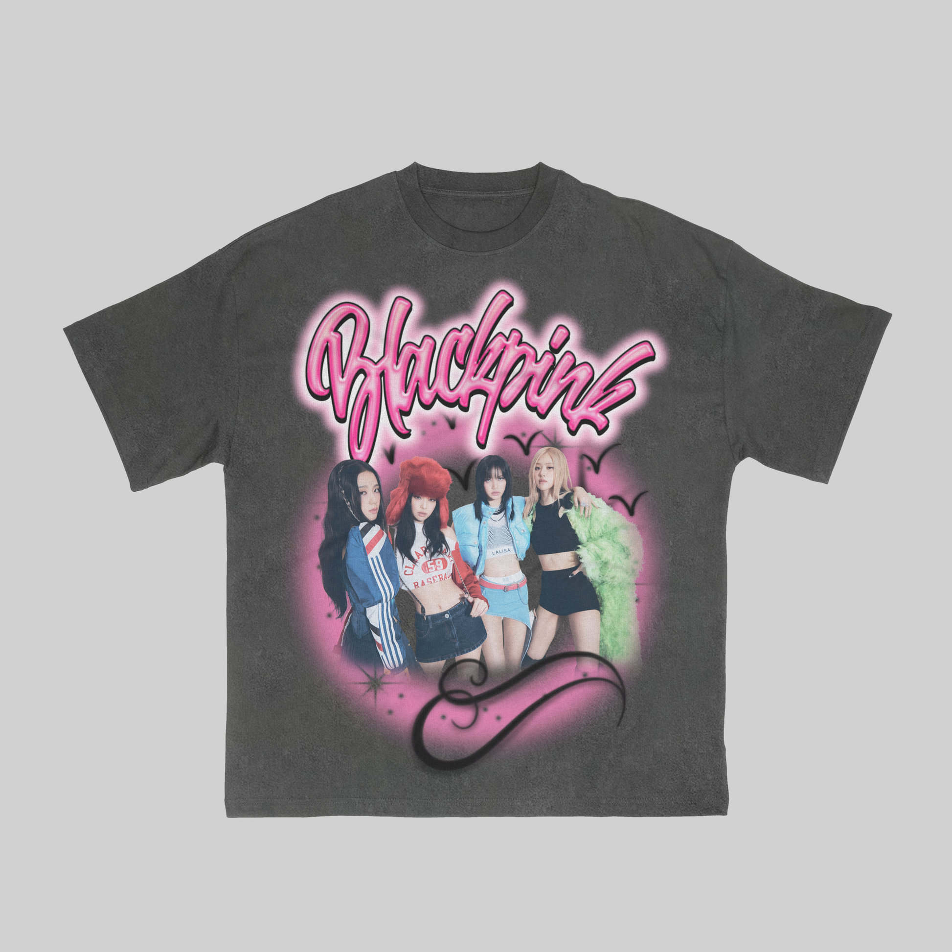 Tee shirt black discount pink